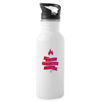 My Love est votre groupe d’amour amour rose Vintage Fire - Gourde avec paille intégrée - blanc - Droite