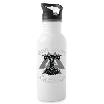 HAIL THOR - Trinkflasche mit integriertem Trinkhalm - Weiß - Rechts