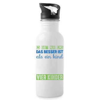 Vier Kinder - Trinkflasche mit integriertem Trinkhalm - Weiß - Rechts