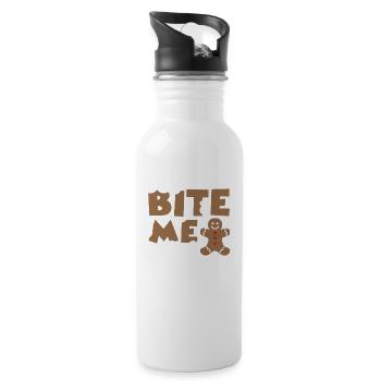 bite me - Trinkflasche mit integriertem Trinkhalm - Weiß - Rechts