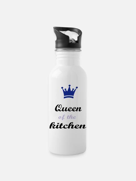 Cook - Water bottle with straw - white