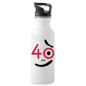40 years - so what? - Water bottle with straw - white - Right
