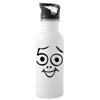 50 Jahre und noch frisch ! - Trinkflasche mit integriertem Trinkhalm - Weiß - Rechts