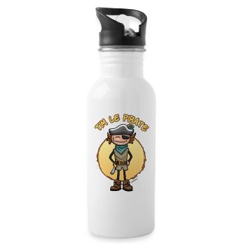 Tim le pirate - Gourde avec paille intégrée - blanc - Droite