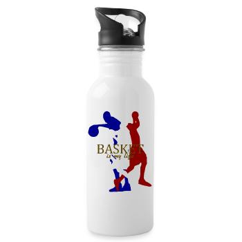 basket is my life - Water bottle with straw - white - Right