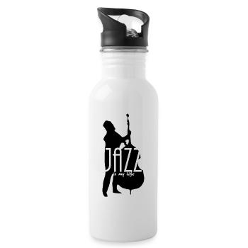 jazz is my life - Trinkflasche mit integriertem Trinkhalm - Weiß - Rechts