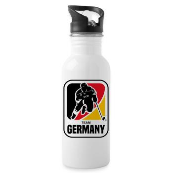 EISHOCKEY DEUSCHLAND TEAM GERMANY - Trinkflasche mit integriertem Trinkhalm - Weiß - Rechts