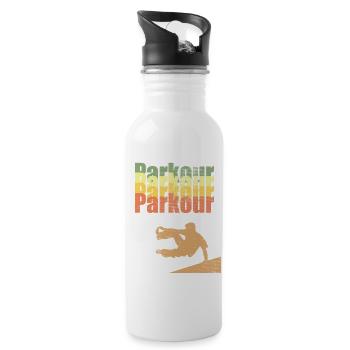 Parkour - Trinkflasche mit integriertem Trinkhalm - Weiß - Rechts