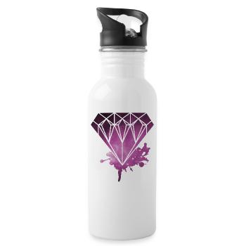 Diamond Galaxy Space Style Fashion Glitter Unique - Water bottle with straw - white - Right