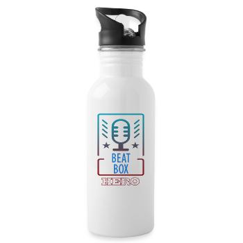 Beatbox beatboxer beat beat vocal rhythm heart - Water bottle with straw - white - Right