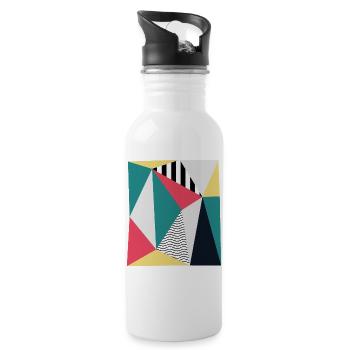 Triangles - Water bottle with straw - white - Right