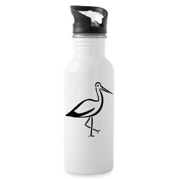 Storch - Trinkflasche mit integriertem Trinkhalm - Weiß - Rechts