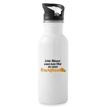 Obst Früchte Geschenkidee Früchte Funsprüche Obst - Trinkflasche mit integriertem Trinkhalm - Weiß - Rechts