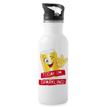 Zinn - Trinkflasche mit integriertem Trinkhalm - Weiß - Rechts