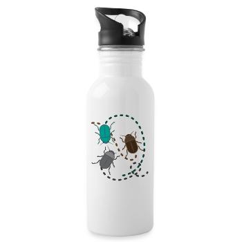 lustige Tiere Pflanzen Obst Gemüse Kindermotive - Trinkflasche mit integriertem Trinkhalm - Weiß - Rechts