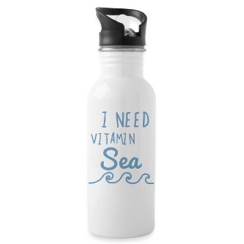 I Need Vitamin Sea - Water bottle with straw - white - Right