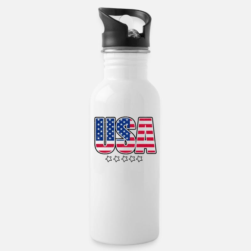 États-Unis - Gourde avec paille intégrée - blanc