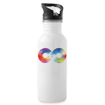 Infinity Infinity Symbol Friendship Love - Water bottle with straw - white - Right