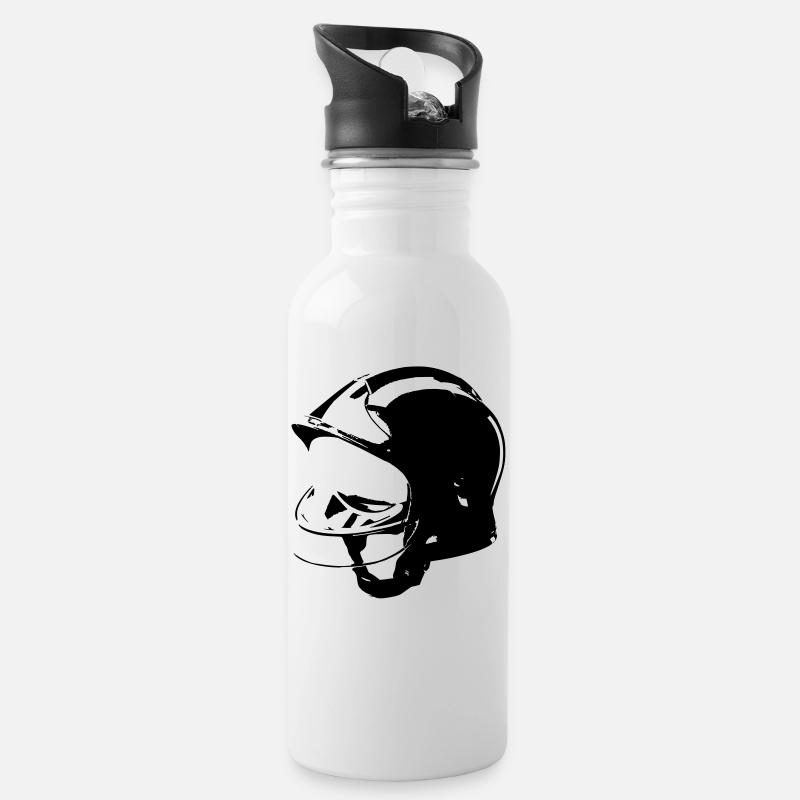 firefighter helmet f1 - Water bottle with straw - white