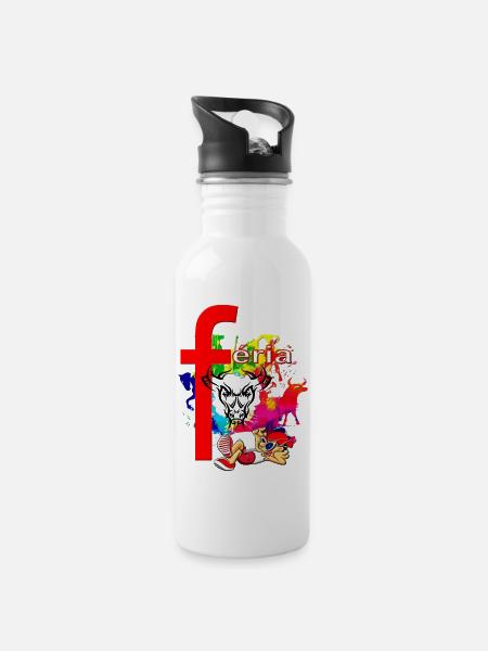 Feria - Water bottle with straw - white