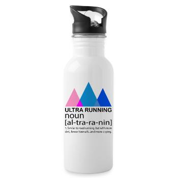 Ultra Running Laufen Skyrace Etappenlauf Geschenk - Trinkflasche mit integriertem Trinkhalm - Weiß - Rechts