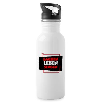 Sänger Sängerin singen Gesang Geschenk Weihnachten - Trinkflasche mit integriertem Trinkhalm - Weiß - Rechts