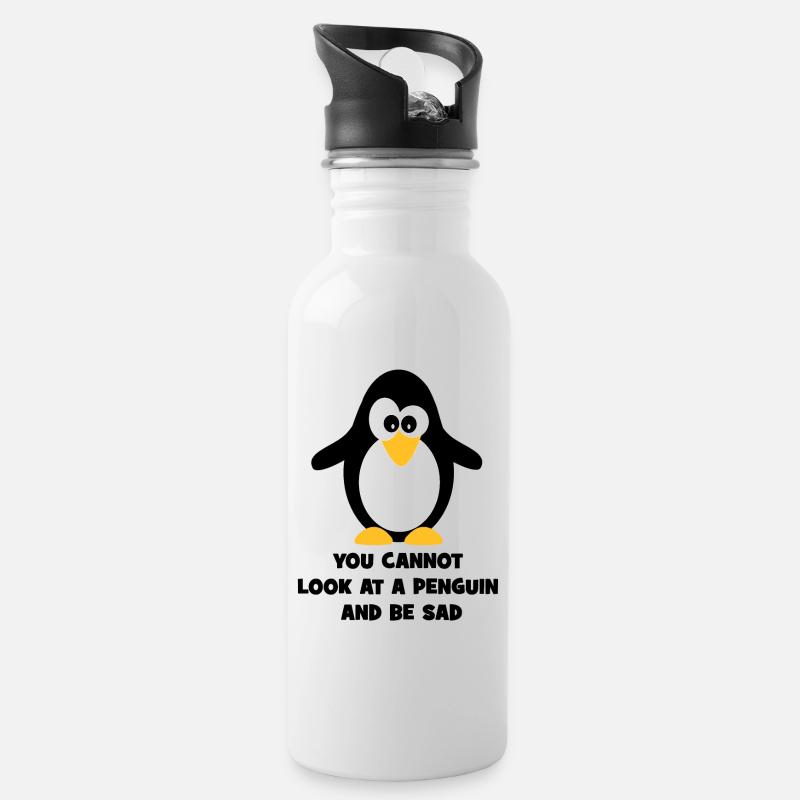 pinguino - Borraccia con cannuccia integrata - bianco