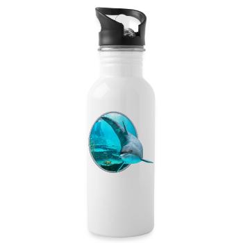 Dolphin - Trinkflasche mit integriertem Trinkhalm - Weiß - Rechts