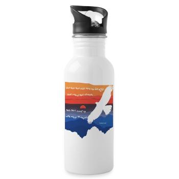 Isaiah 40:31 / Bible verse - Water bottle with straw - white - Right