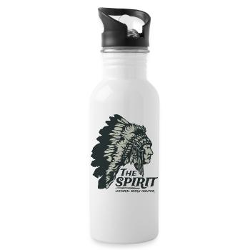 Indianer Häuptling Apache Federschmuck Geschenk - Trinkflasche mit integriertem Trinkhalm - Weiß - Rechts