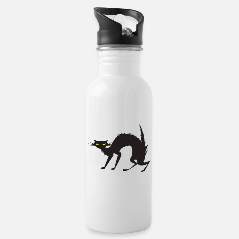 Halloween Hexen Geister Spuk Geschenkidee Kürbis - Trinkflasche mit integriertem Trinkhalm - Weiß