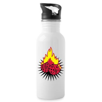 cubes_fire_f3 - Trinkflasche mit integriertem Trinkhalm - Weiß - Rechts