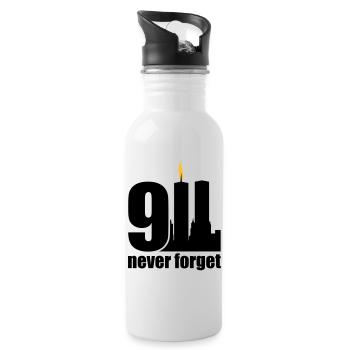 never forget 9/11 - Trinkflasche mit integriertem Trinkhalm - Weiß - Rechts