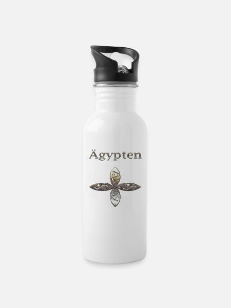 Egypt 86 - Water bottle with straw - white