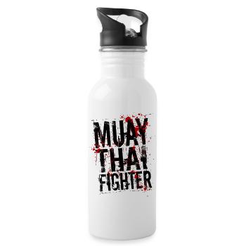 Muay Thai fighter - Gourde avec paille intégrée - blanc - Droite