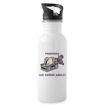 Urologe Doktor Urologie Student Prostata Geschenk - Trinkflasche mit integriertem Trinkhalm - Weiß - Rechts