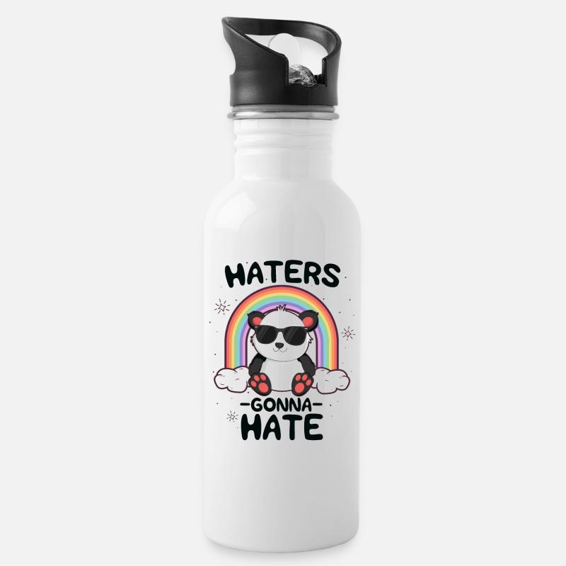 Hates Gonna Hate TShirt pour Garçons Enfants Kawaii - Gourde avec paille intégrée - blanc