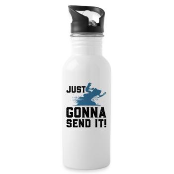 Snowmobiling Snowmobile - Water bottle with straw - white - Right