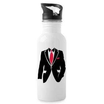 Suit business man 2105 - Water bottle with straw - white - Right