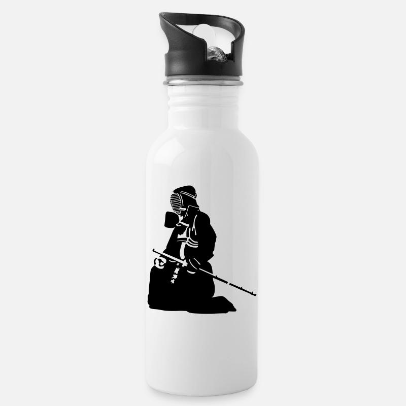 Kendo - Trinkflasche mit integriertem Trinkhalm - Weiß