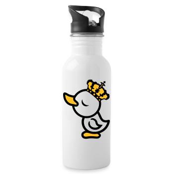 eitel koenig koenigin prinzessin chick krone arrog - Trinkflasche mit integriertem Trinkhalm - Weiß - Rechts