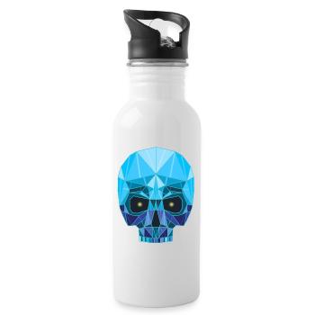 Sapphire skull - Water bottle with straw - white - Right