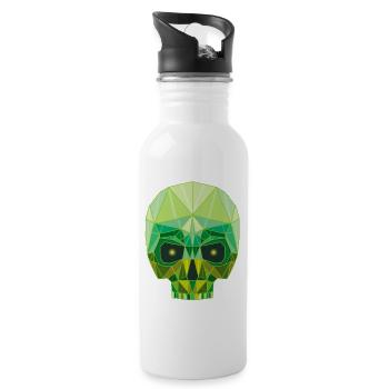 Emerald skull and crosses - Water bottle with straw - white - Right