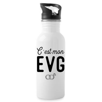 C'est mon evg mariage - Gourde avec paille intégrée - blanc - Droite