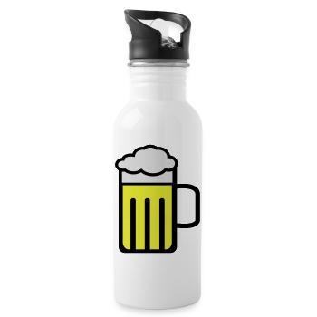 beer - Trinkflasche mit integriertem Trinkhalm - Weiß - Rechts
