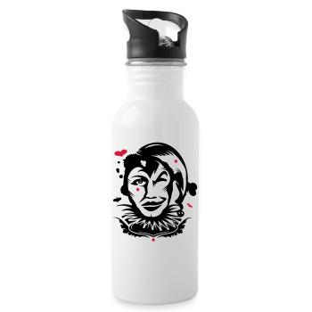 Spielkarte Joker - Trinkflasche mit integriertem Trinkhalm - Weiß - Rechts