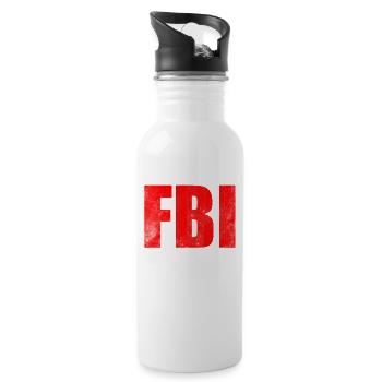 FBI Birding Inspector Design - Trinkflasche mit integriertem Trinkhalm - Weiß - Rechts