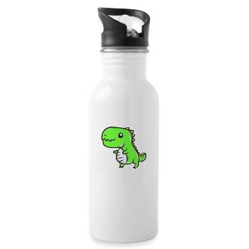 dinosaur - Water bottle with straw - white - Right