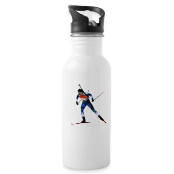Fallschirm - Trinkflasche mit integriertem Trinkhalm - Weiß - Rechts