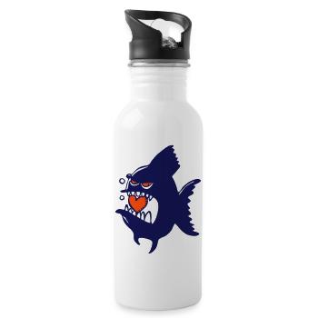 Heartbiter - Water bottle with straw - white - Right
